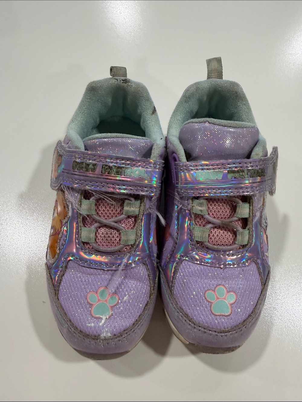 PAW Patrol Toddler Girls Sneakers Size 9 Purple Glitter Skye Everest